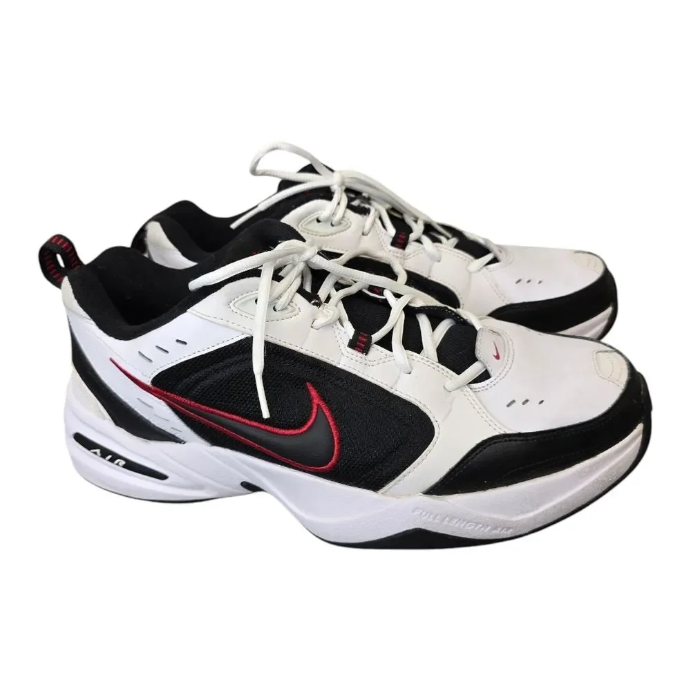 Nike Air Monarch IV Men's 13 White Black Red Training Shoes Sneakers 415445-101